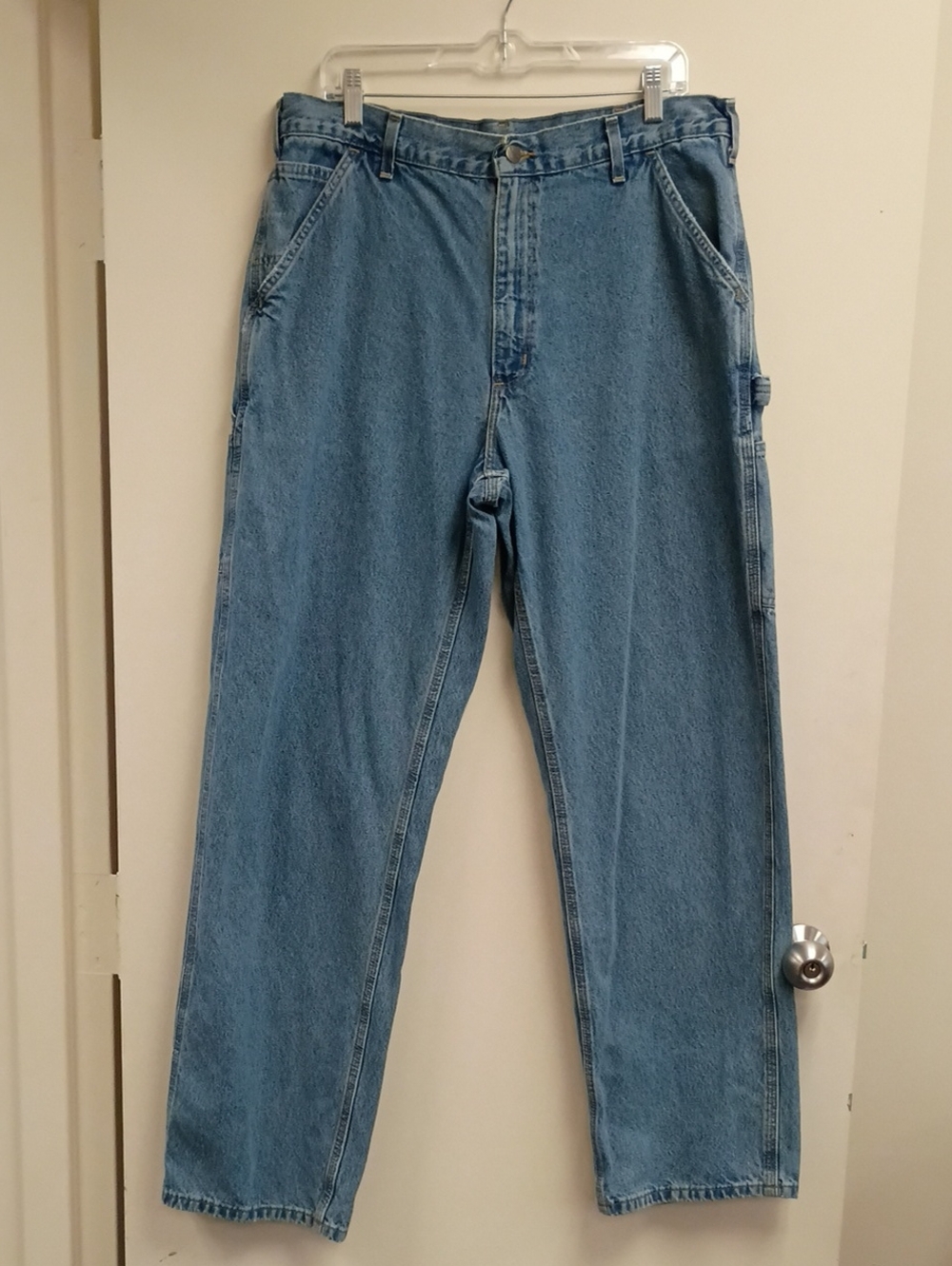 Carhartt Light Wash Carpenter Jeans Relaxed Fit Size 36x34